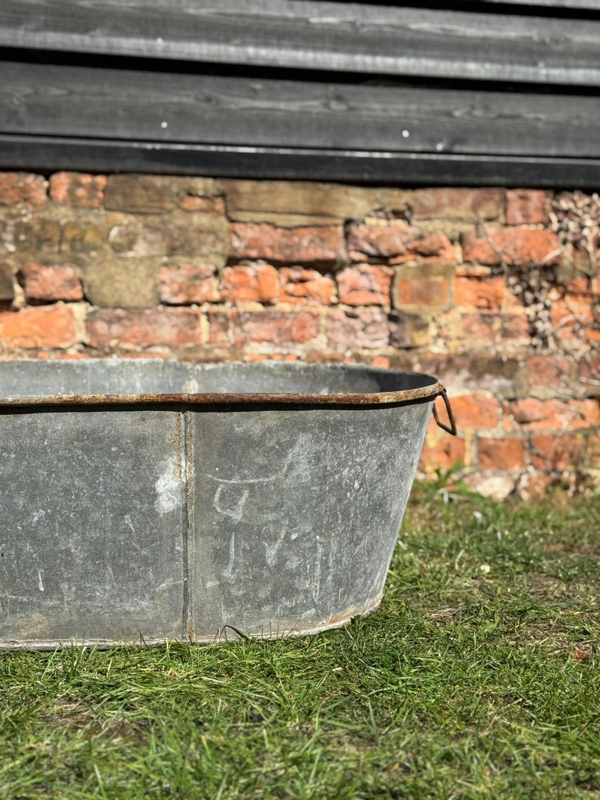 Vintage Galvanised Water Trough Planter Pond Bath / Lavender Planter Plant Pot