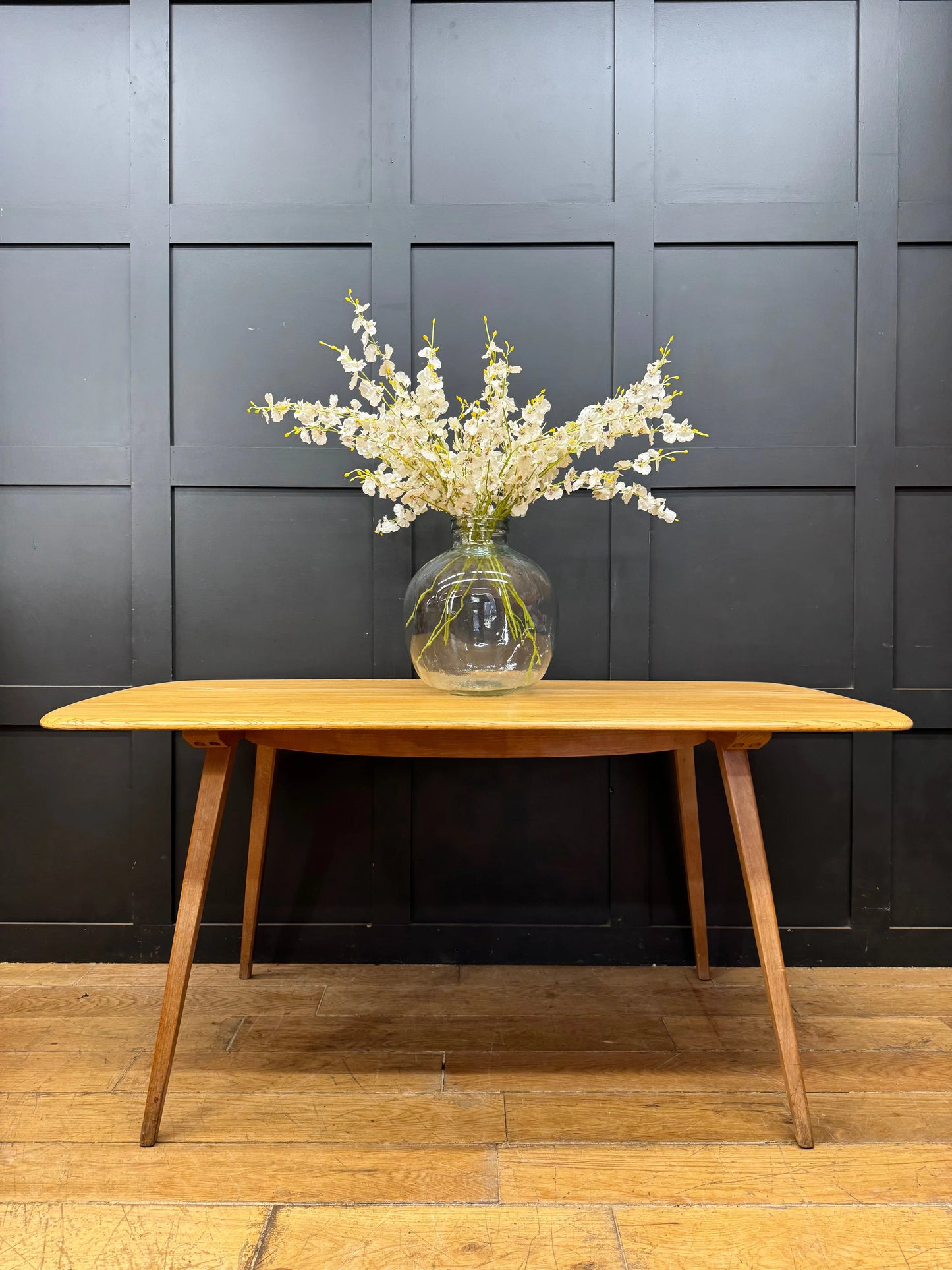 Vintage Ercol Plank Table Retro Kitchen Dining Table Blonde Elm Mid Century