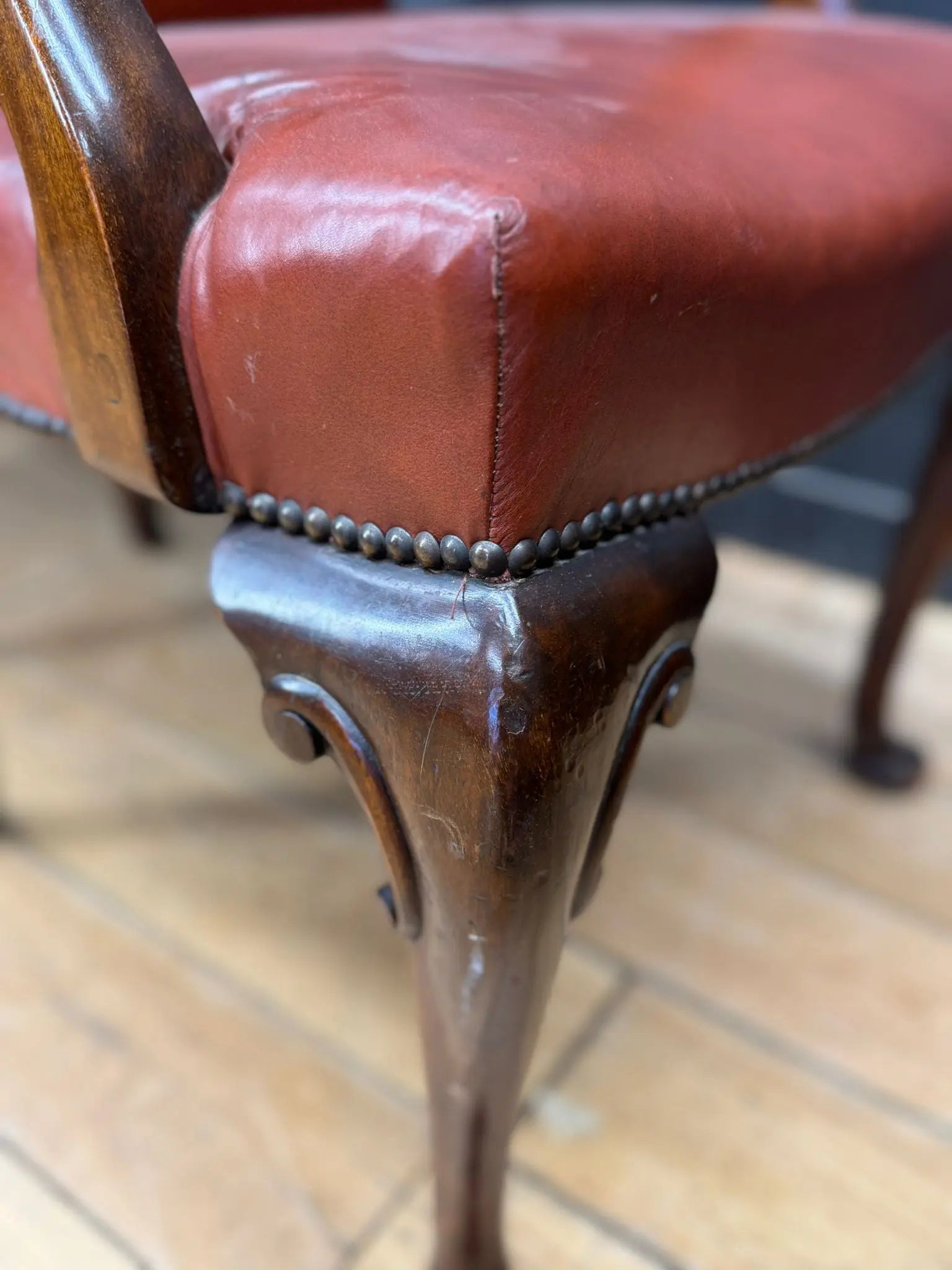 Antique Pair Of Gainsborough Style Mahogany Armchairs Desk Study Carver Chairs RUSTIC WAREHOUSE NORFOLK