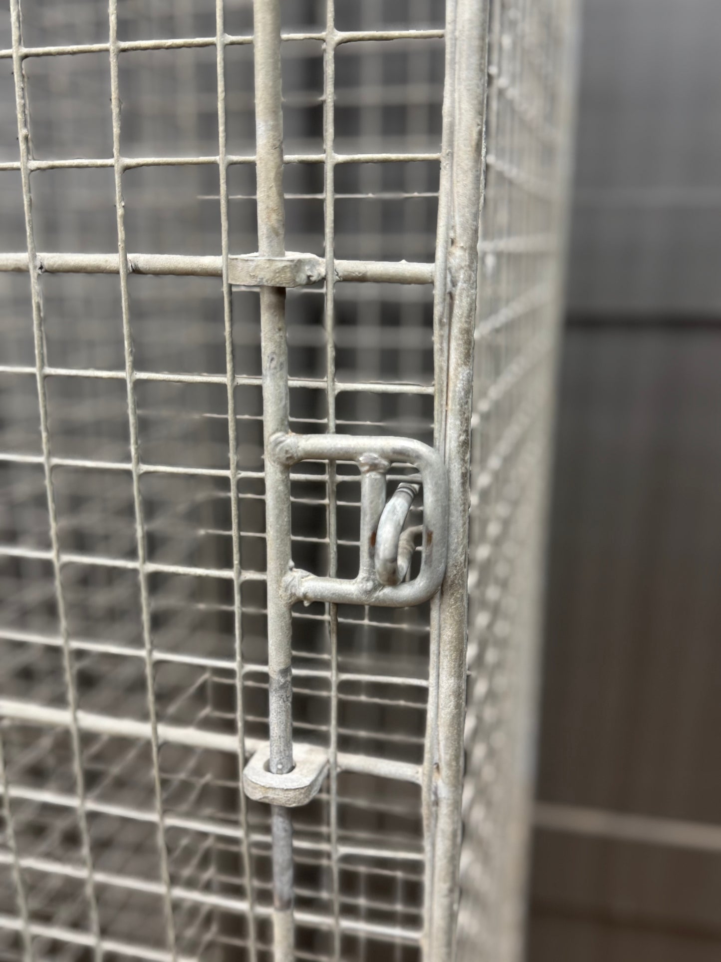 Industrial Vintage Wire Mesh Three Door Locker Storage Cabinet Cage Wardrobe