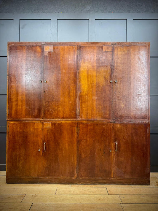 Vintage Oak Fronted School Science Cupboard – Ideal Pantry or Kitchen Storage