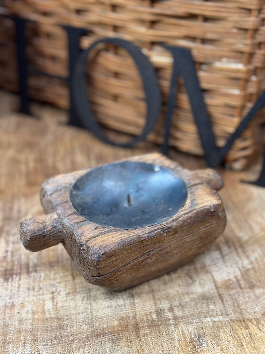 Rustic Wooden Candle Holder / Church Candle Stand / Reclaimed Farmhouse Decor A