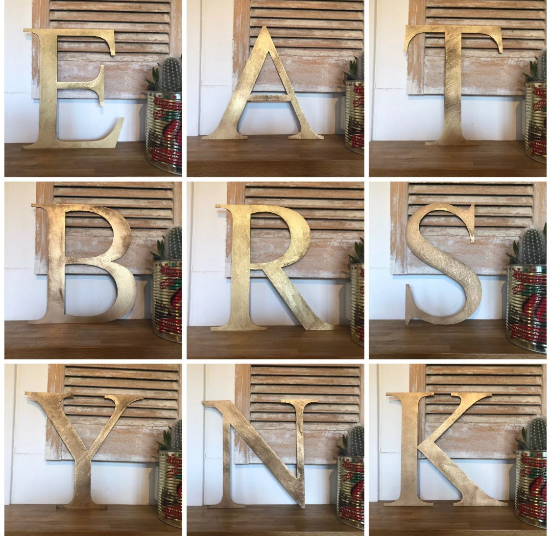 Halloween Decorations 5" or 12" Gold Metal Letters , A-Z , Personalised Gift Present Mantelpiece Decor, Reusable Decorations BOO