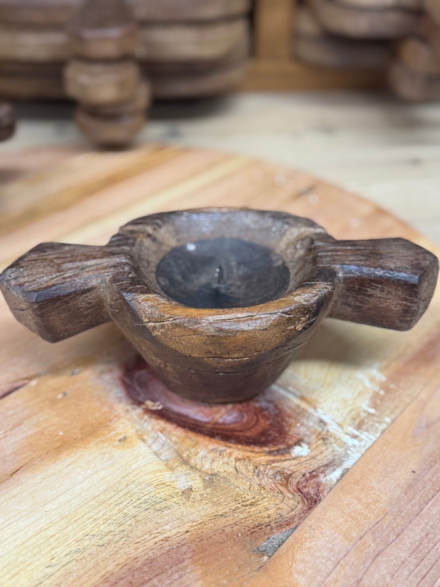 Rustic Wooden Candle Holder / Church Candle Stand / Reclaimed Farmhouse Decor PP