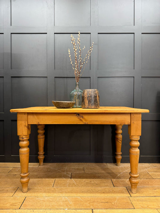 Vintage Small Solid Pine Table  / Farmhouse Dining Table / Kitchen Table Rustic