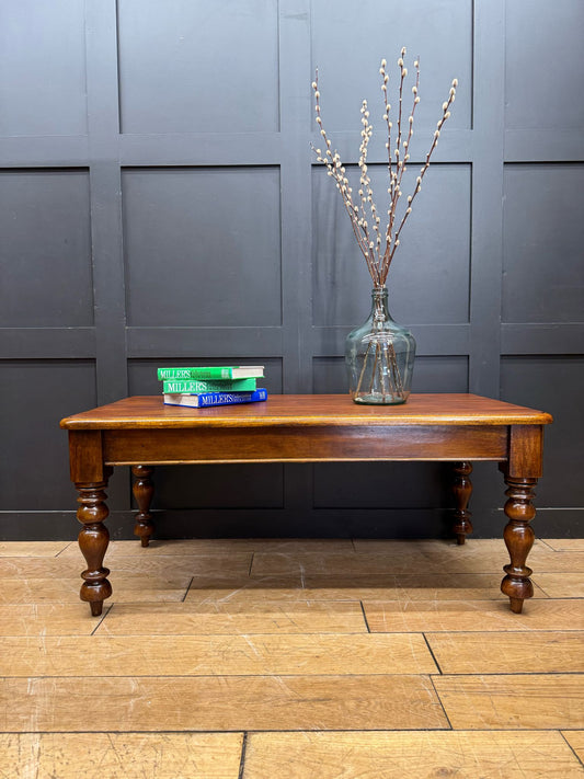 Vintage Mahogany  Coffee Table / Vintage Low Table / Rustic Coffee Side Table