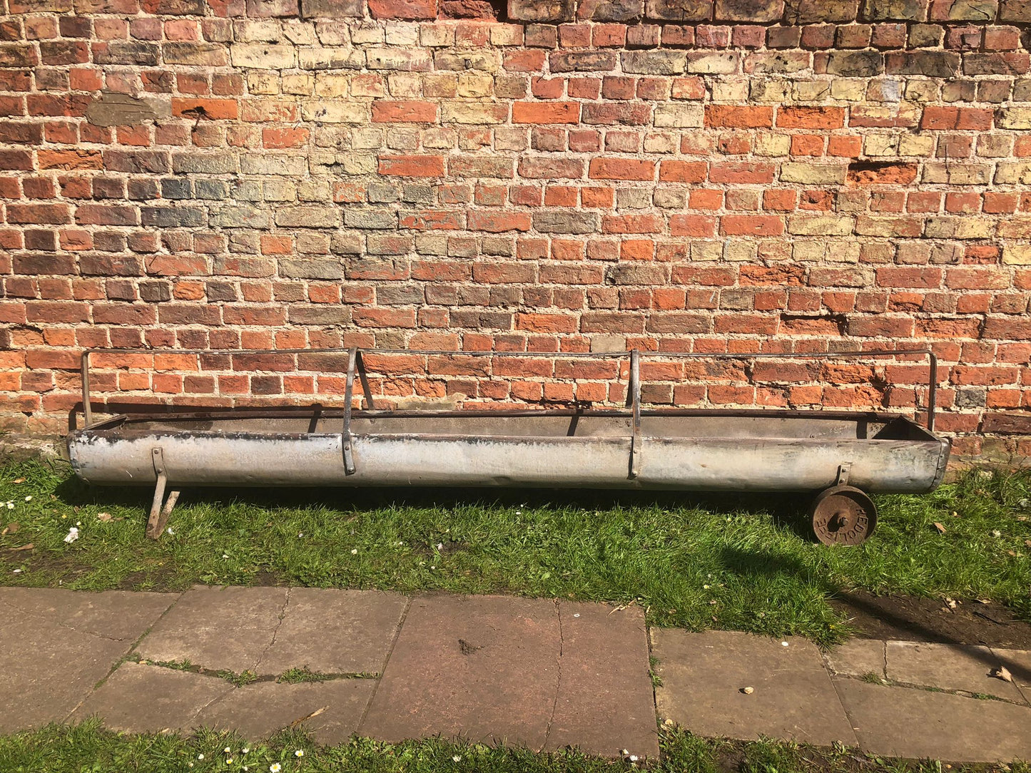 Vintage Large Galvanised Trough Planter Rustic Herb Garden Decoration Ornament