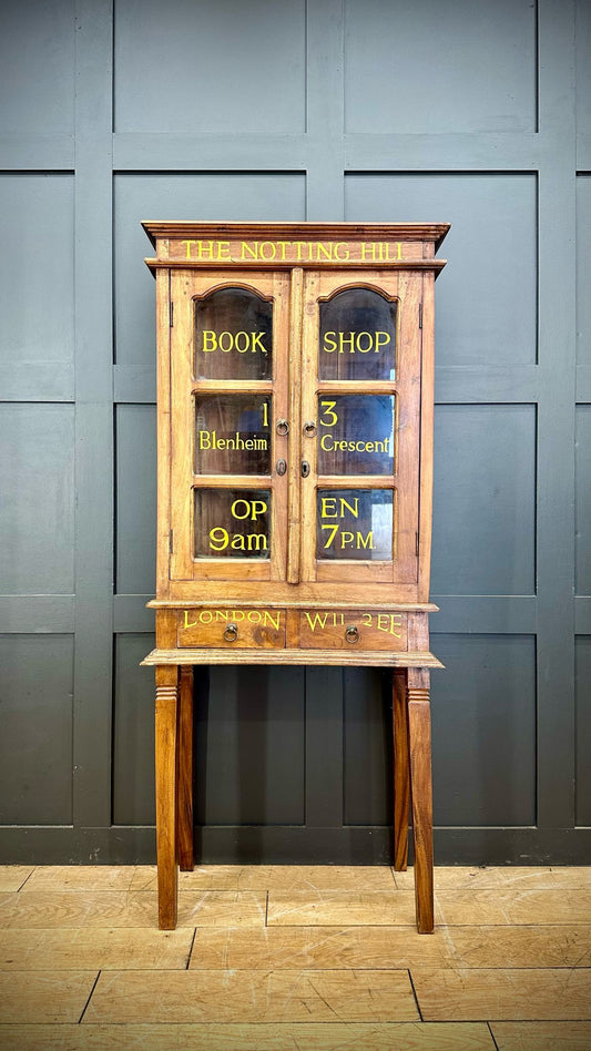 Vintage Bookcase / Sign Written Display Cabinet / China cabinet