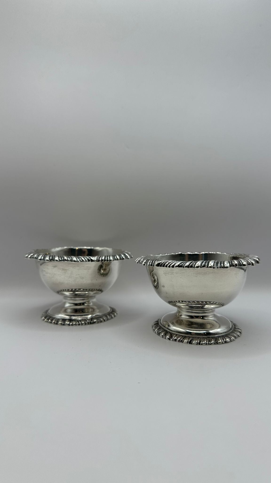 Antique Pair Of Silver Salts Dishes  / Collectible Silver / 1890 Mappin Webb