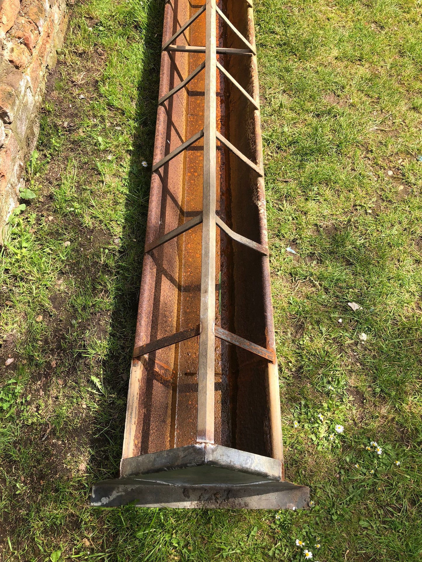 Vintage Long Galvanised Animal Trough Planter / Herb Garden / Bedding Plant Pot