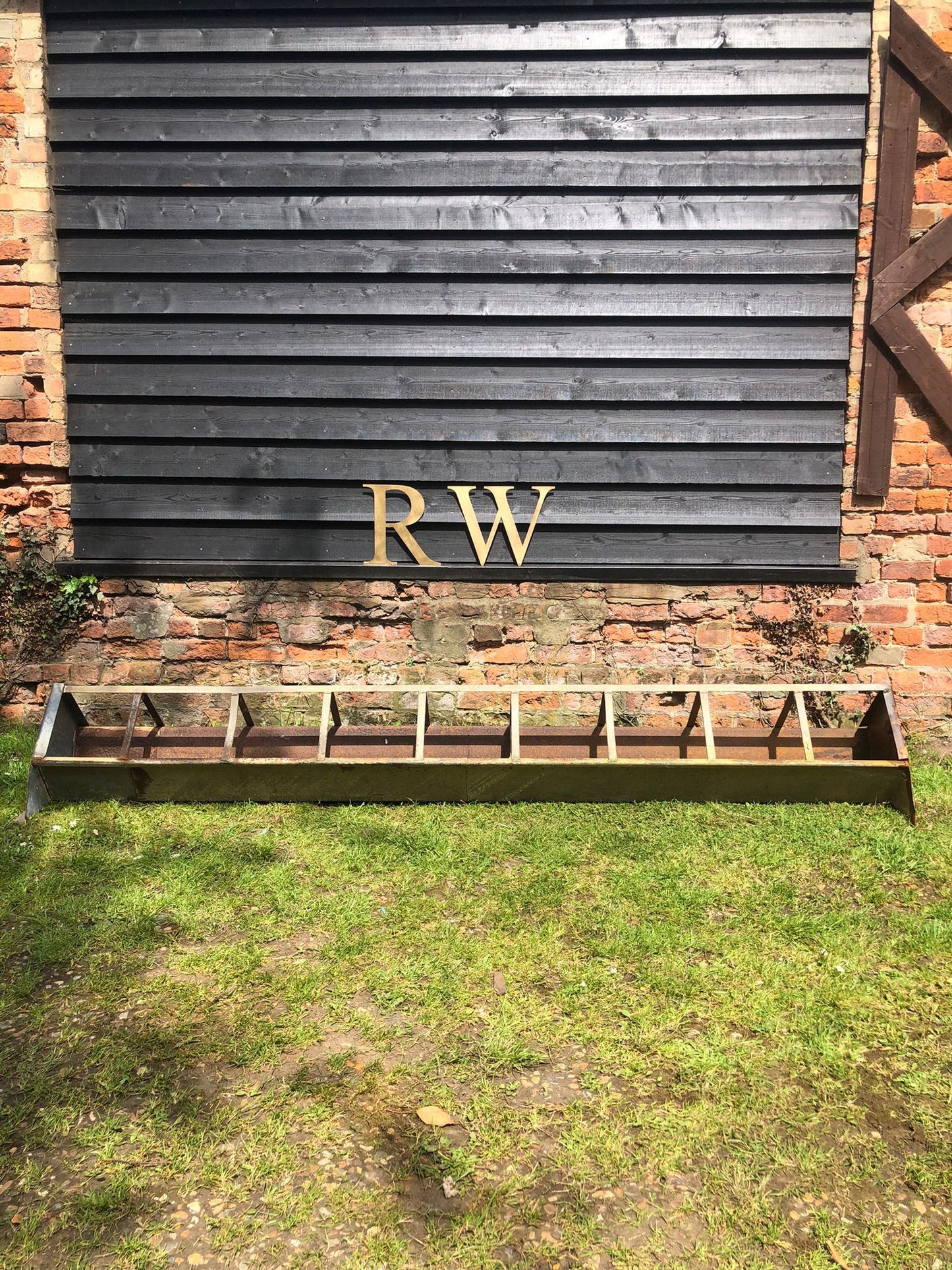 Vintage Long Galvanised Animal Trough Planter / Herb Garden / Bedding Plant Pot