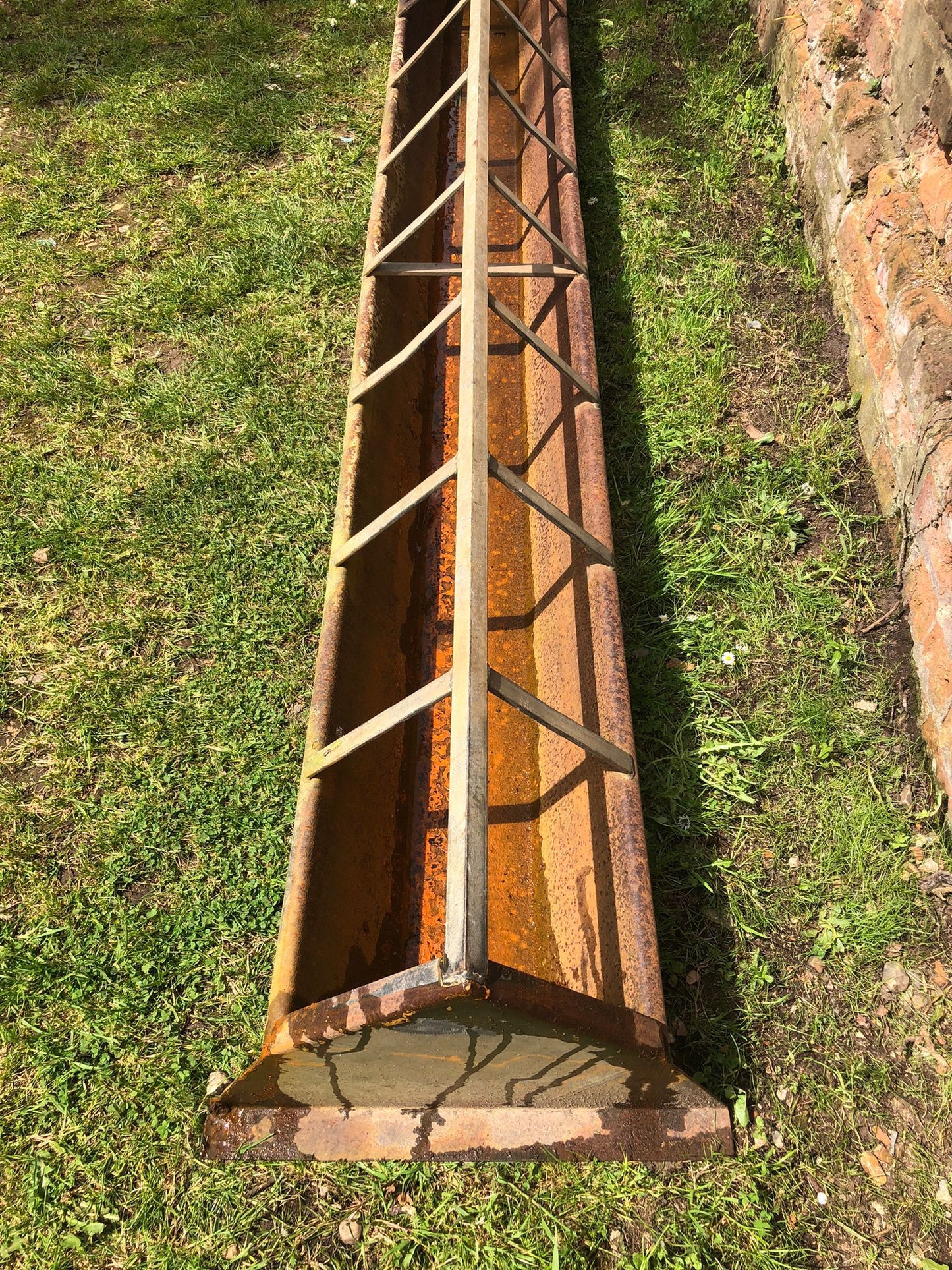 Vintage Long Galvanised Animal Trough Planter / Herb Garden / Bedding Plant Pot