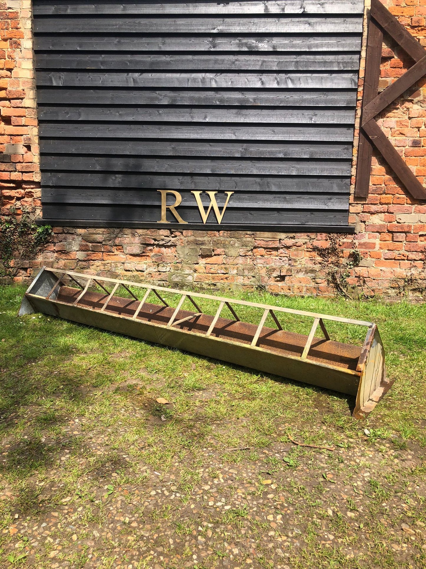 Vintage Long Galvanised Animal Trough Planter / Herb Garden / Bedding Plant Pot