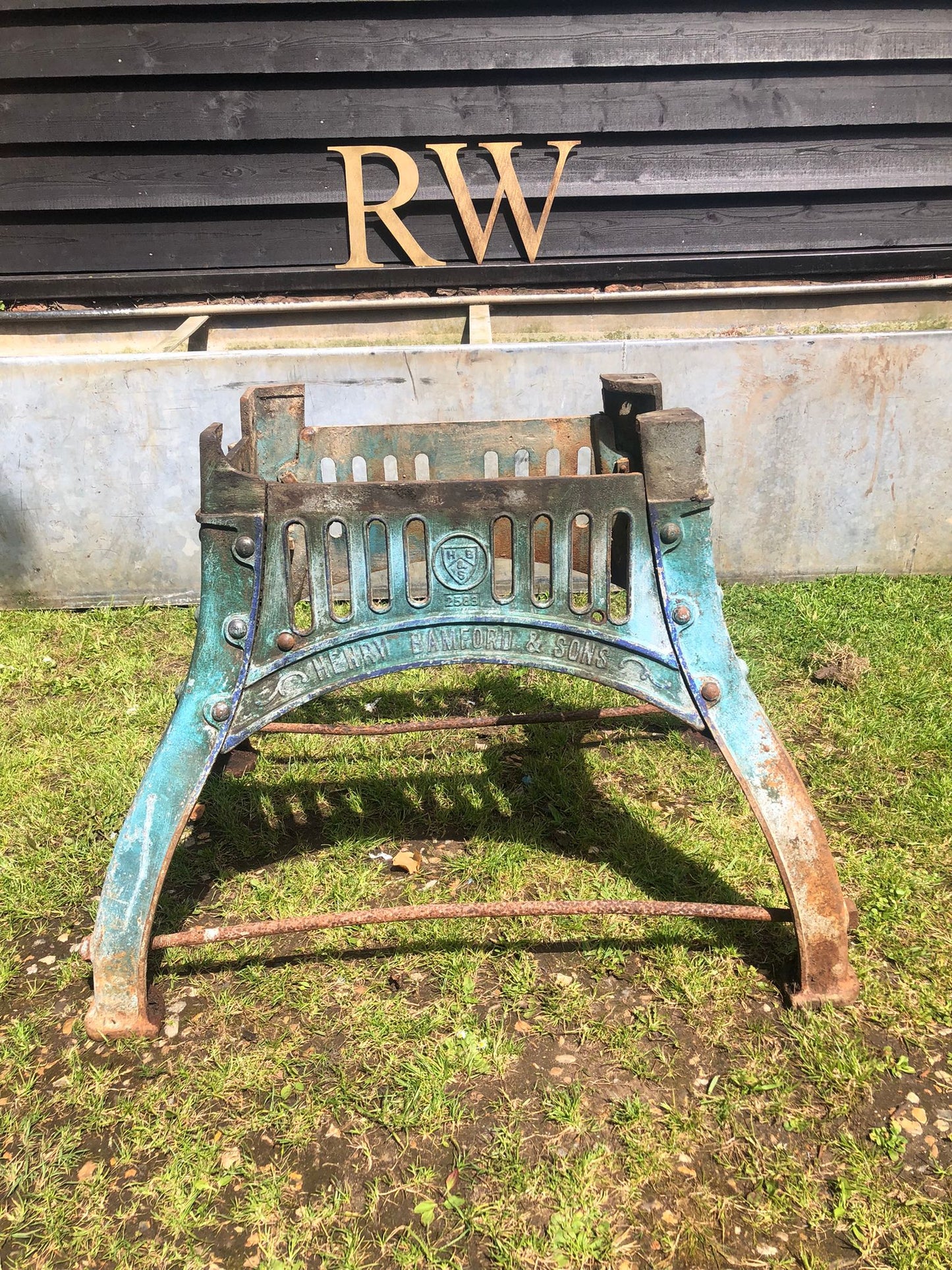 A Cast Iron Industrial Henry Bamford  And Sons Table Base Reclaimed Original