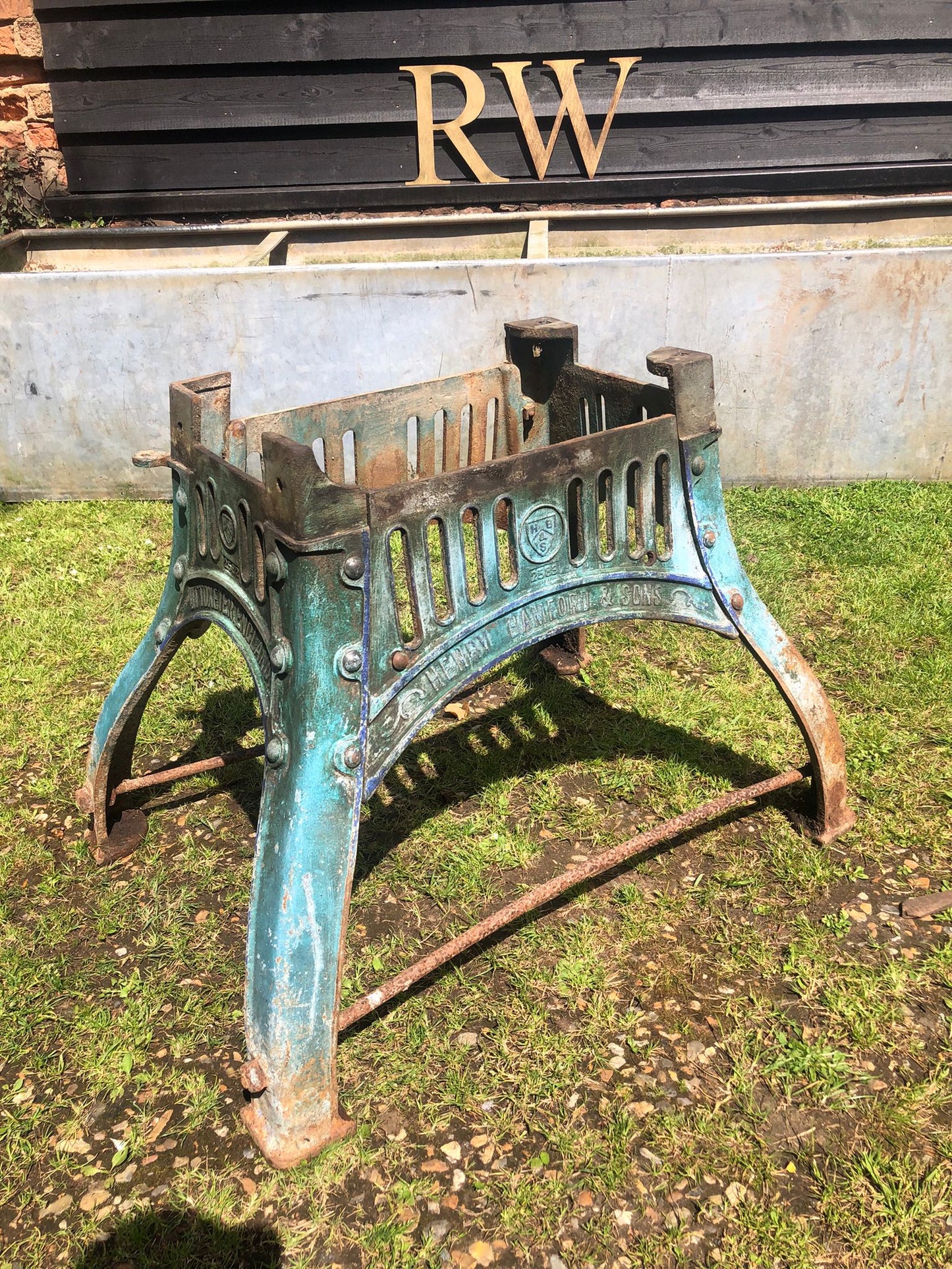 A Cast Iron Industrial Henry Bamford  And Sons Table Base Reclaimed Original