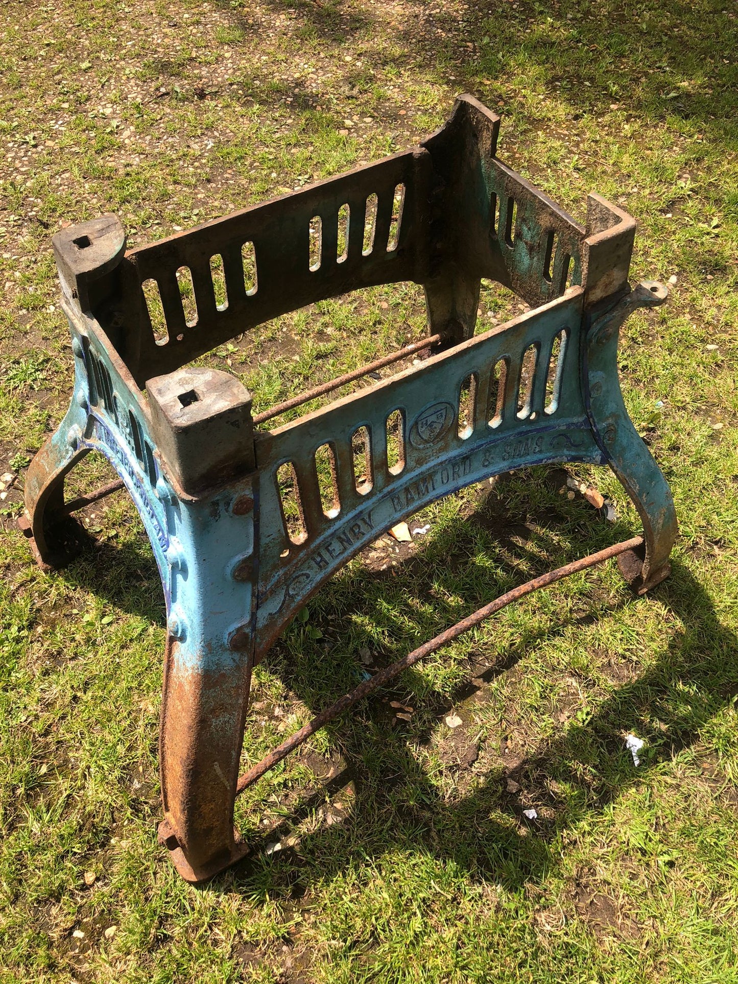A Cast Iron Industrial Henry Bamford  And Sons Table Base Reclaimed Original