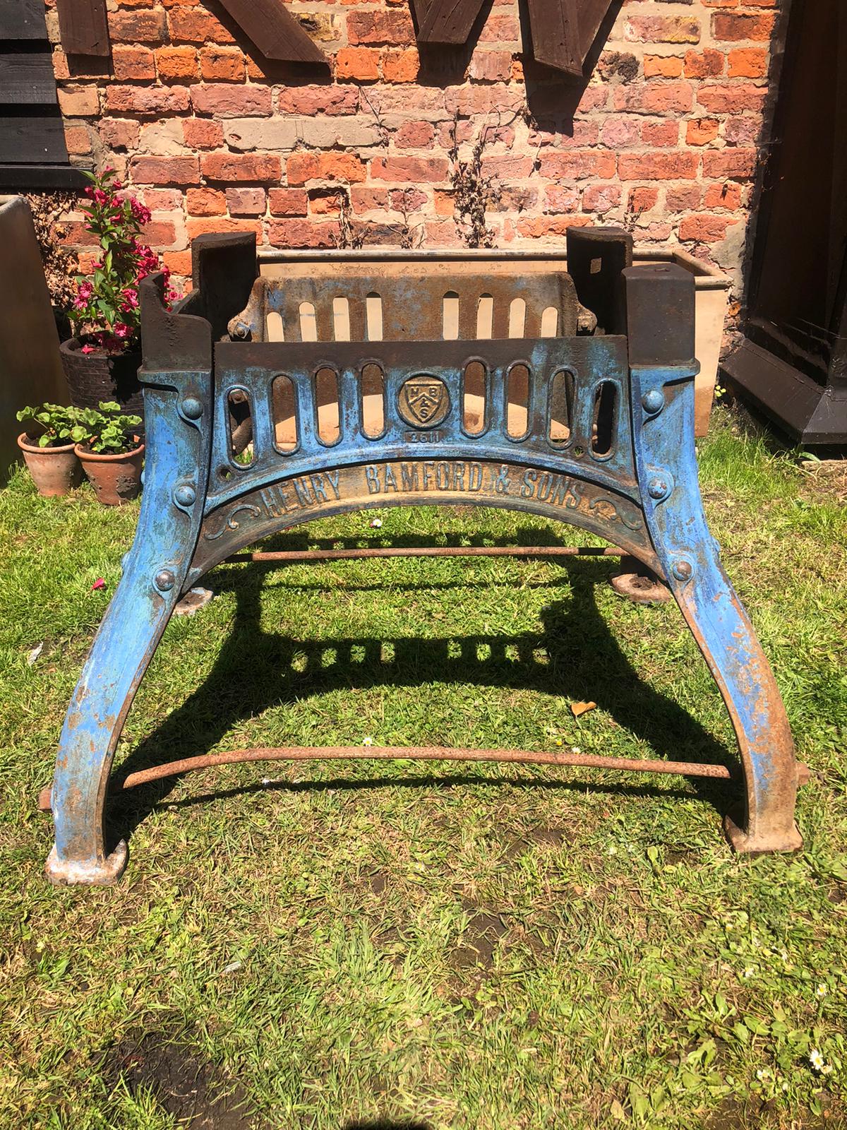Cast Iron Industrial Henry Bamford  And Sons Table Base Reclaimed Original Big
