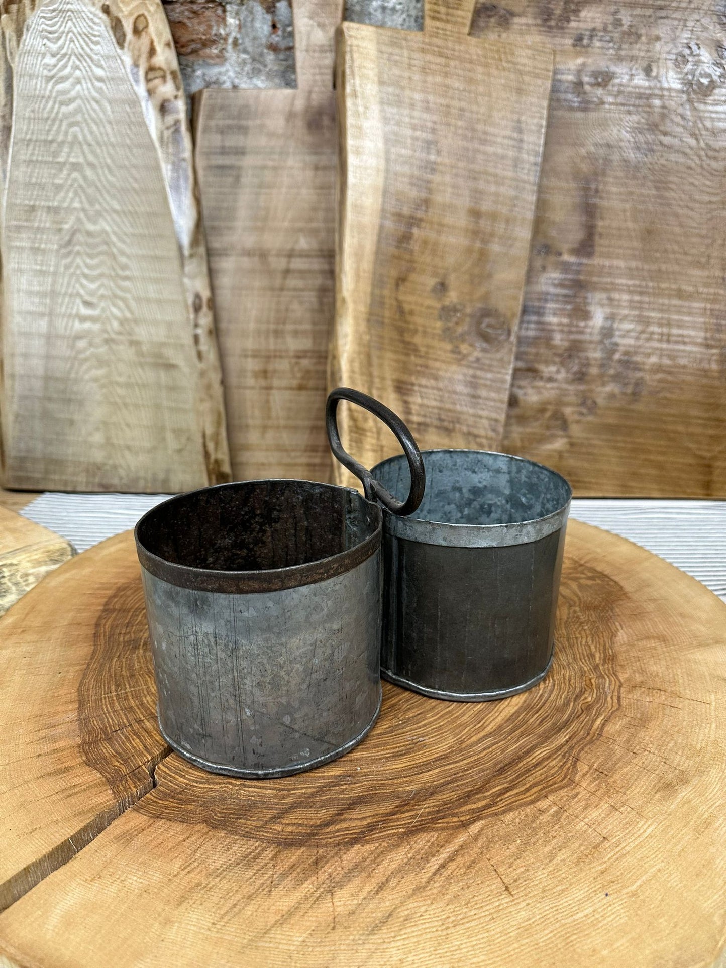 Double Plant Pot Planter / Stationary Pot Tin / Desk Tidy / Cutlery Holder