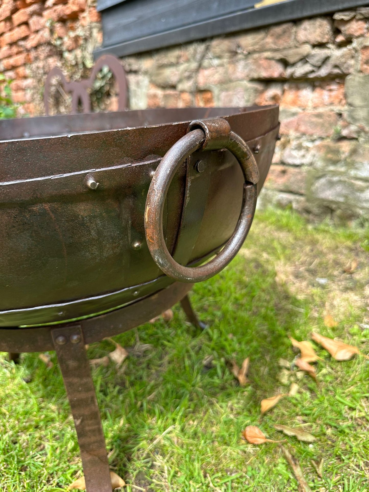 Vintage Style Kadai Fire Bowl Pit BBQ / Camping Cooking Pot / Patio Fire Pit