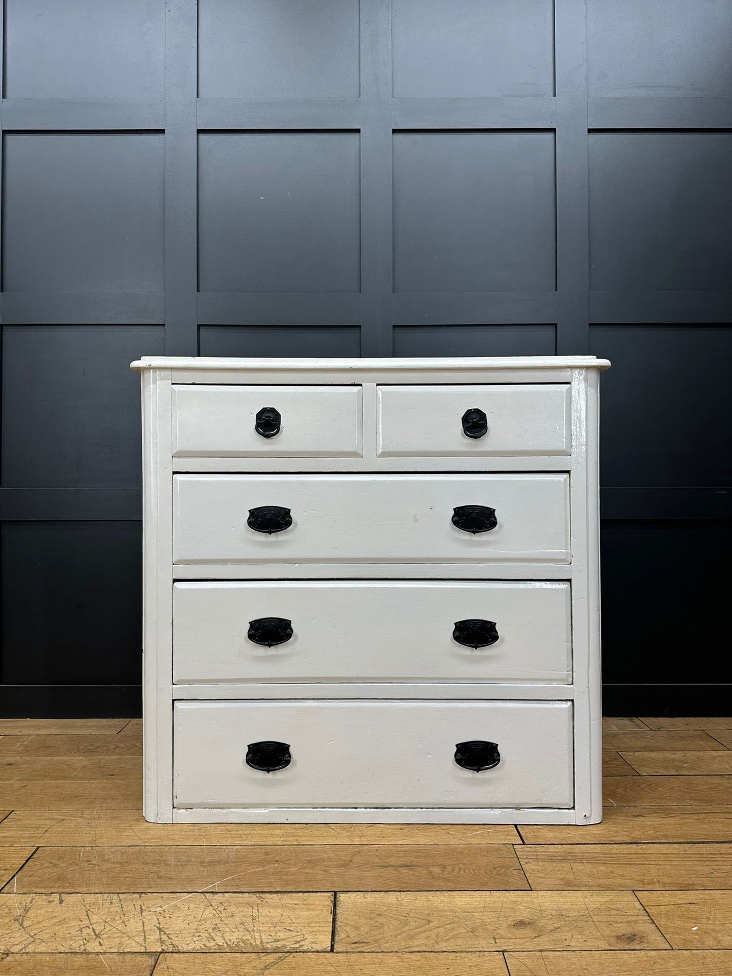 Antique Victorian Chest Of Drawers / Bedroom storage /Painted White Pine Drawers
