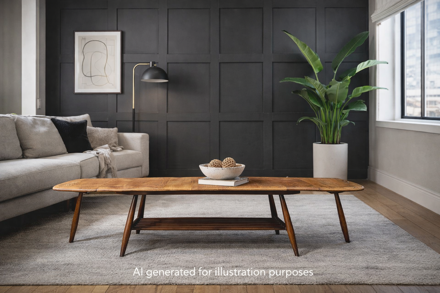 Ercol Model 456 Elm Drop Leaf Coffee Table / Mid Century / Supper Table