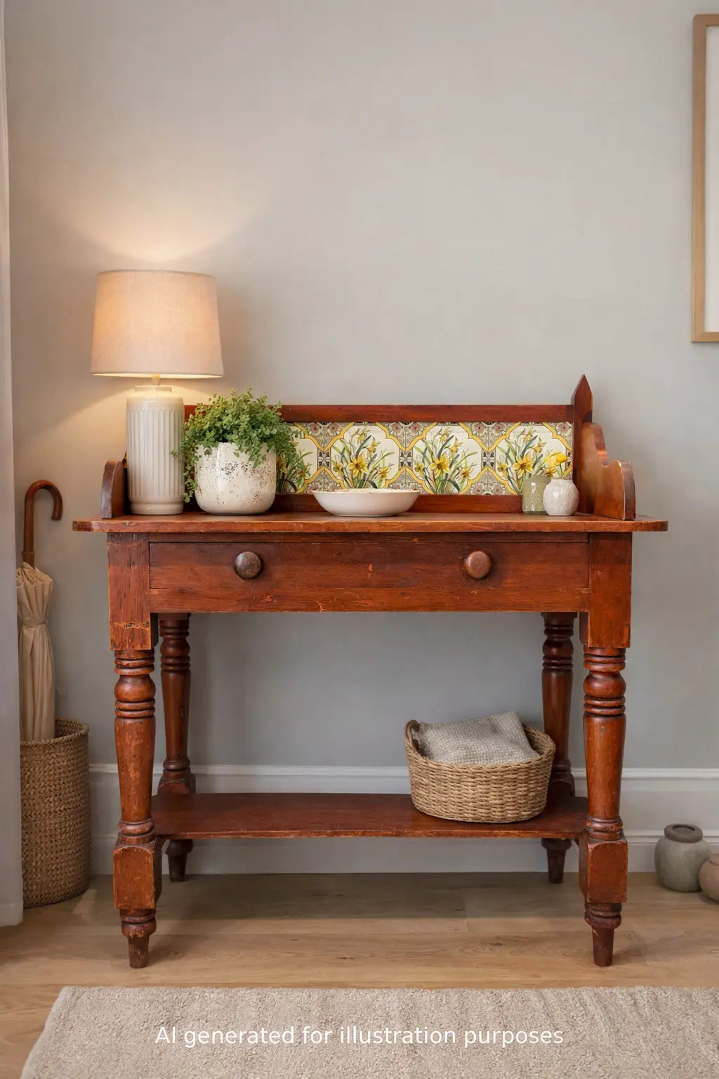 Antique Pine Washstand  Side Table / Dressing Table /Sideboard Desk RUSTIC WAREHOUSE NORFOLK