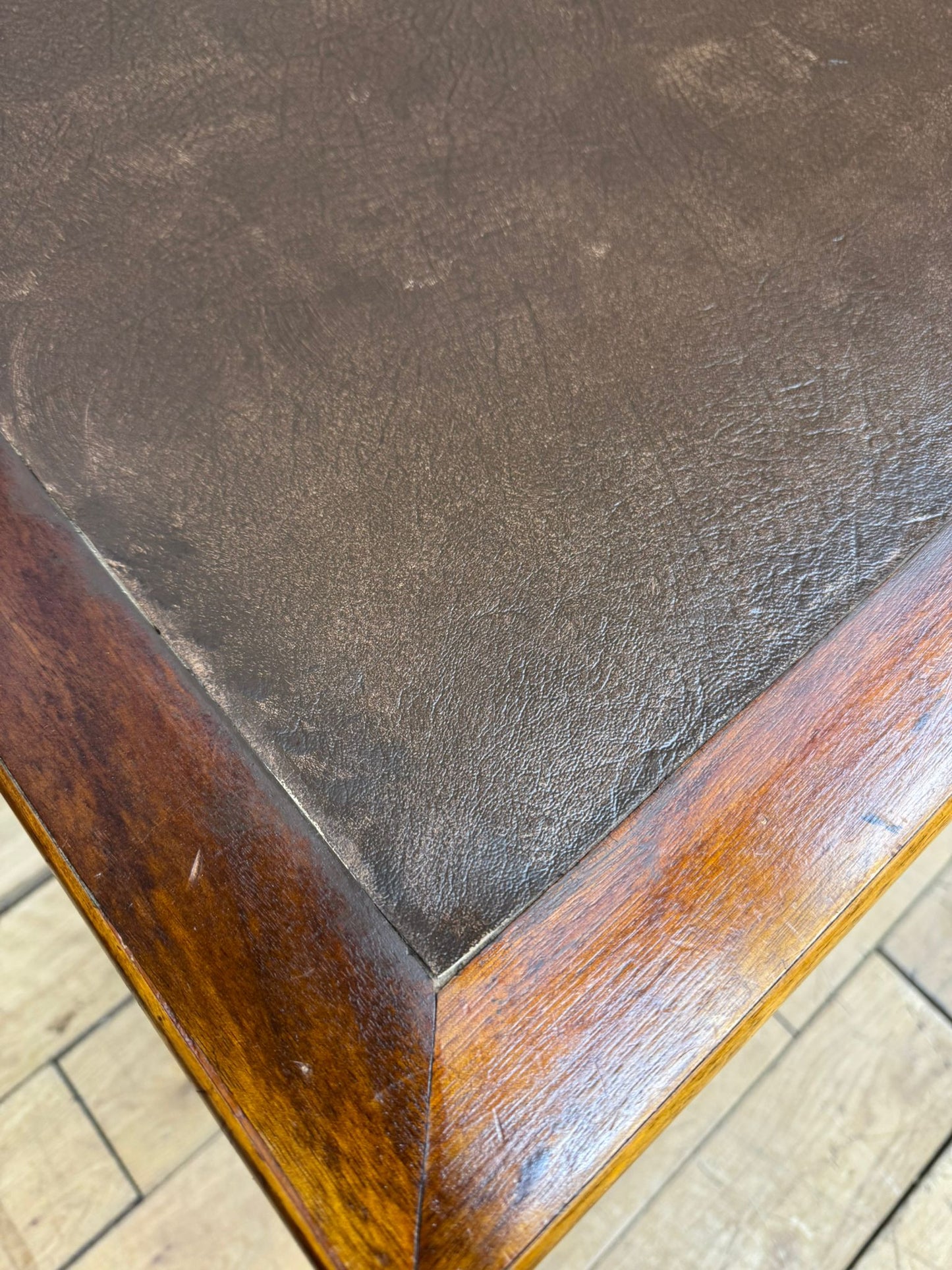 Edwardian Walnut Pedestal Desk with Leather Writing Top / Office Study Furniture