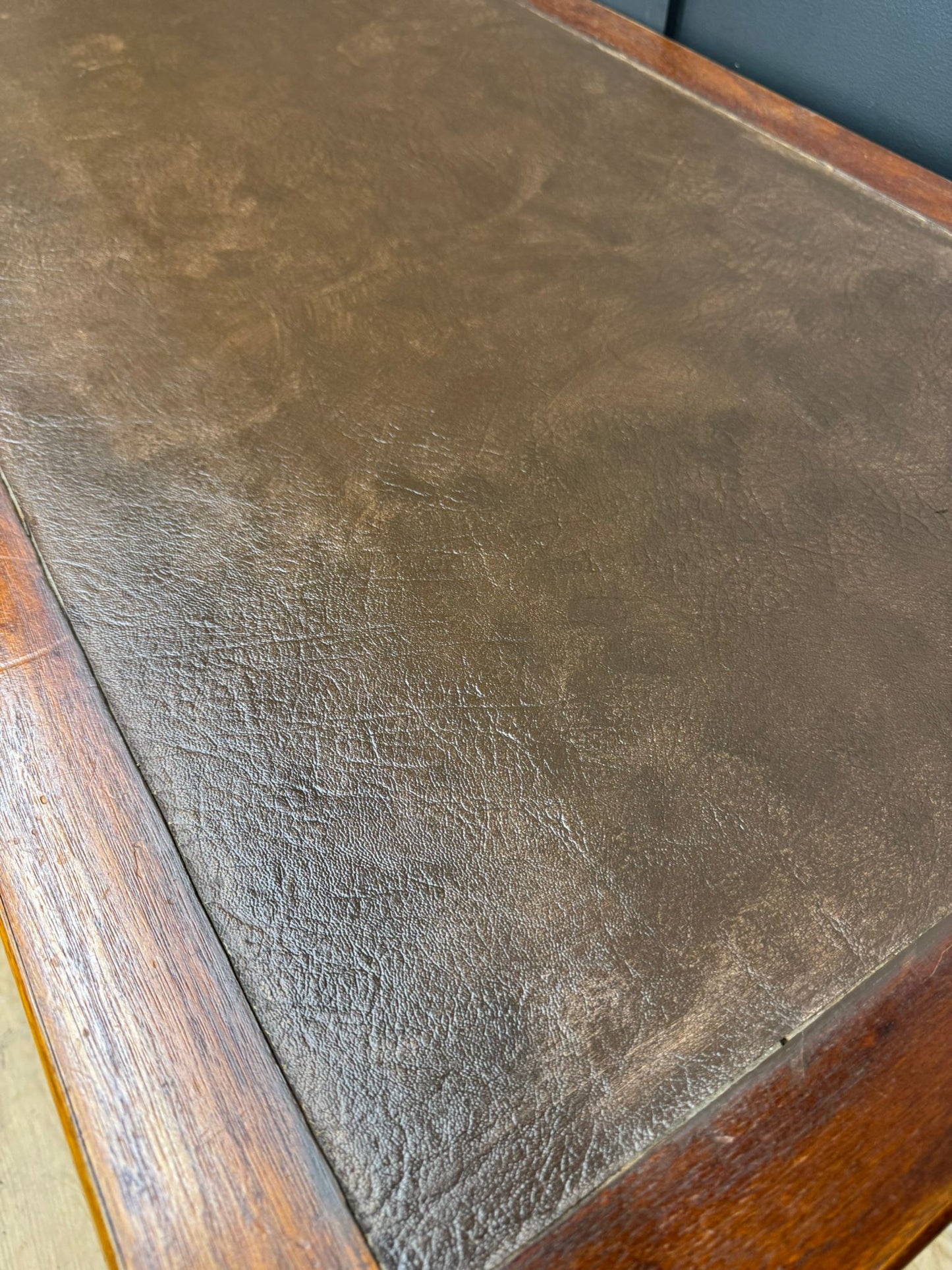 Edwardian Walnut Pedestal Desk with Leather Writing Top / Office Study Furniture