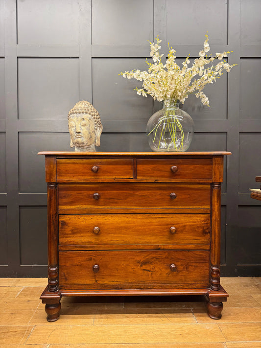 Vintage Hardwood Chest of Drawers Bedroom Storage Furniture Cabinet 5 Drawer