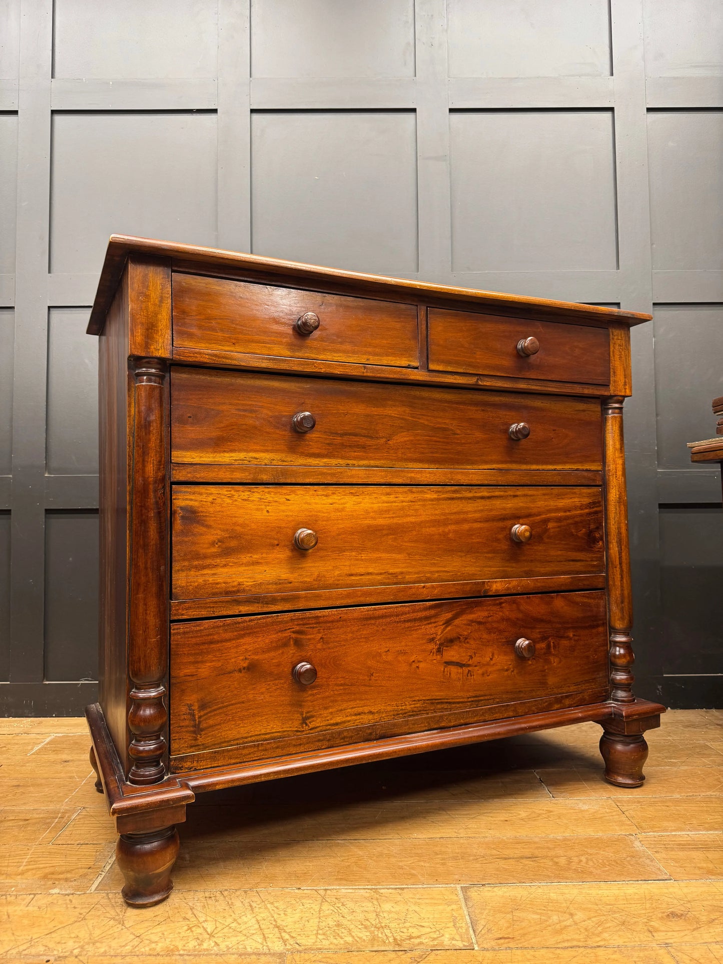 Vintage Hardwood Chest of Drawers Bedroom Storage Furniture Cabinet 5 Drawer