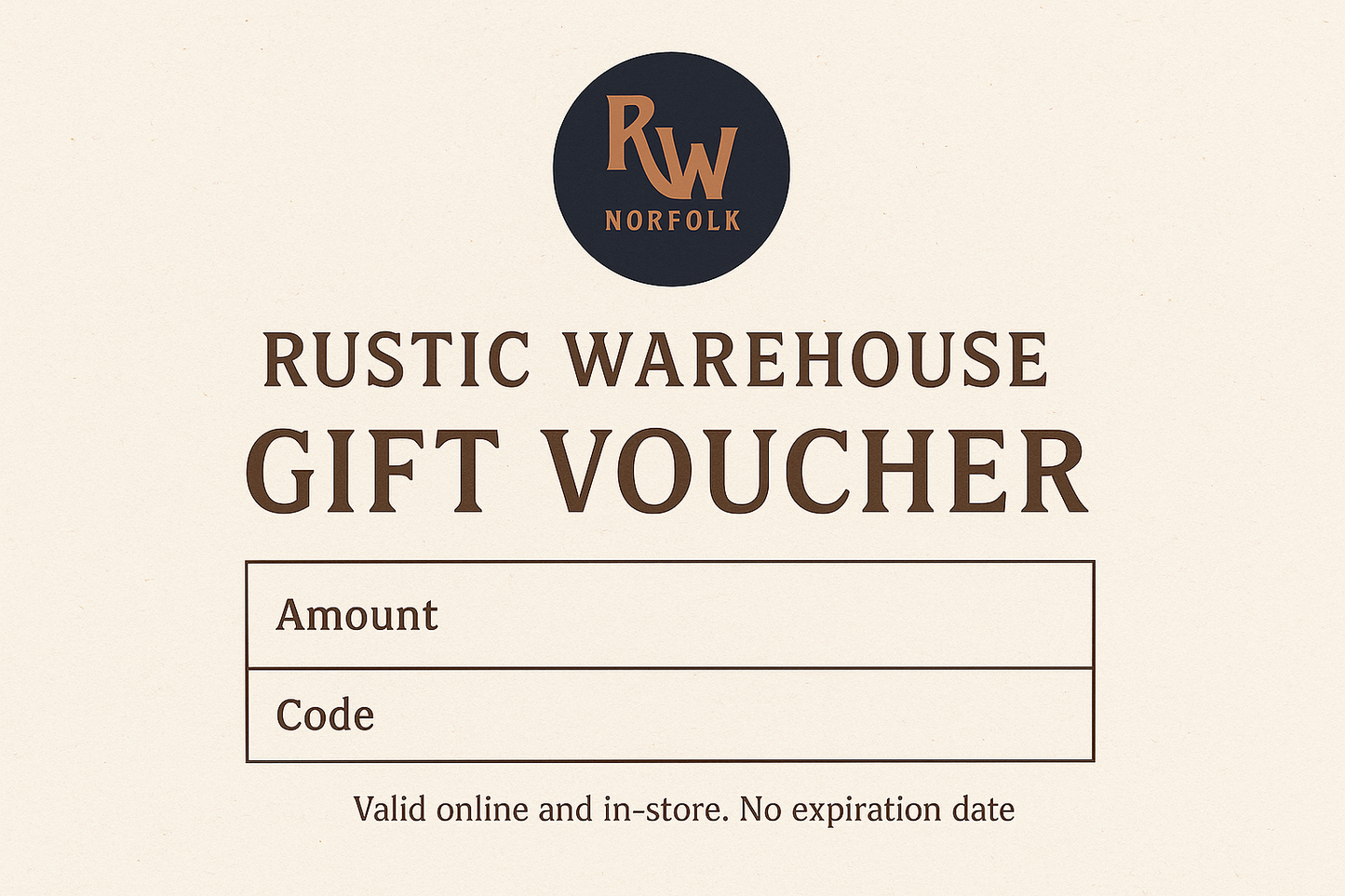 Rustic Warehouse Gift Voucher
