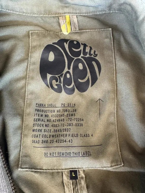 Vintage Pretty Green Deansgate Parka Jacket Coat Large Liam Oasis #368