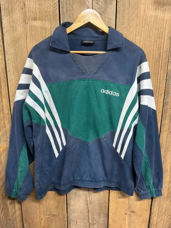 Vintage 90s Adidas Drill Top Tracksuit Jumper Retro Indie Britpop Oasis Large #612