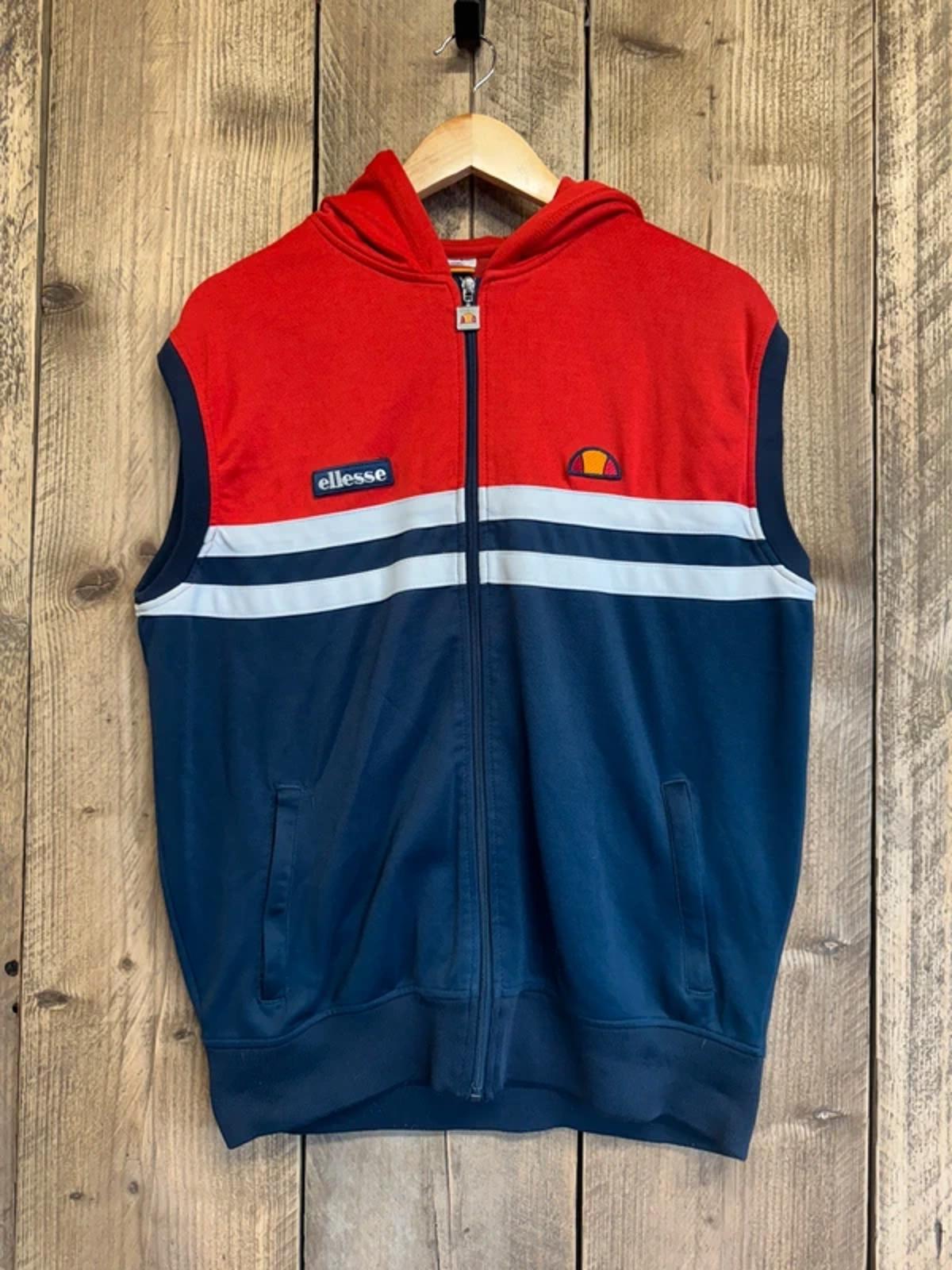 90s Vintage Ellesse Sleeveless Tracksuit Top Jumper Large #306 ellesse