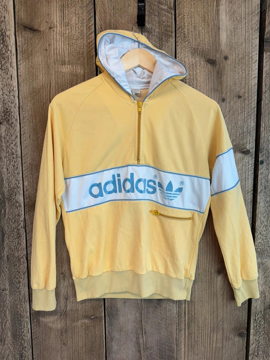 1980s Vintage Adidas Women’s Tracksuit Top Hoodie Size 8