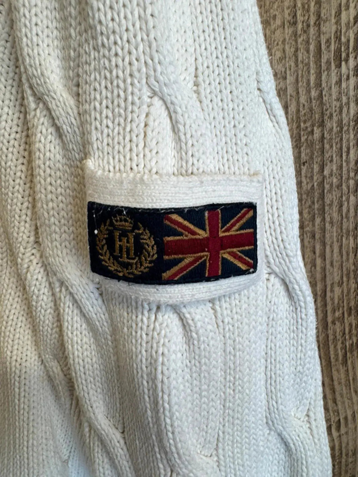 Original 1990s Henri Lloyd cable knit jumper sweater XL Henri Lloyd
