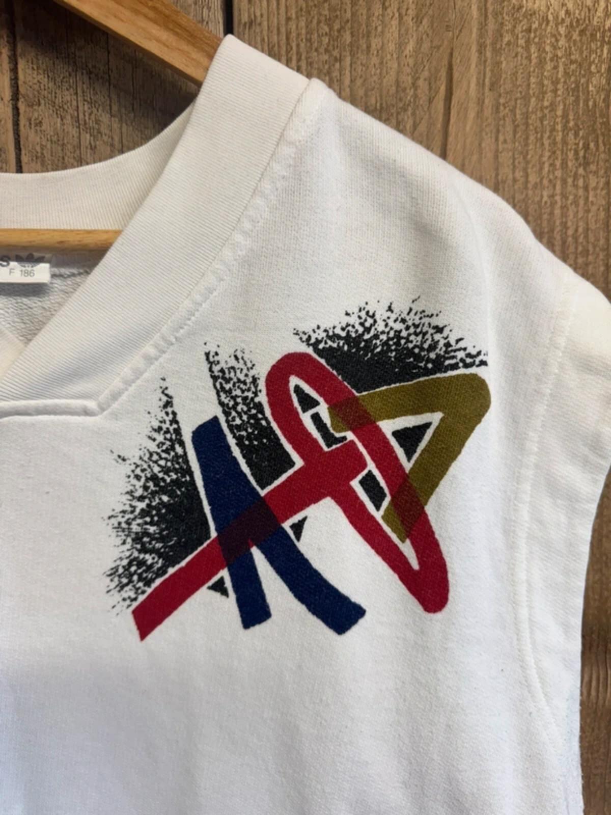 Vintage 1980s Adidas Stefan Edberg sleeveless Jumper Tank Top Large #325