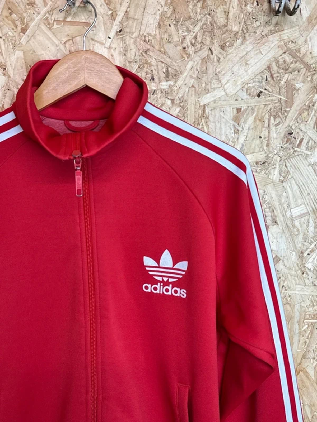 Vintage Adidas original tracksuit top retro, Meduim , Firebird Red White #197