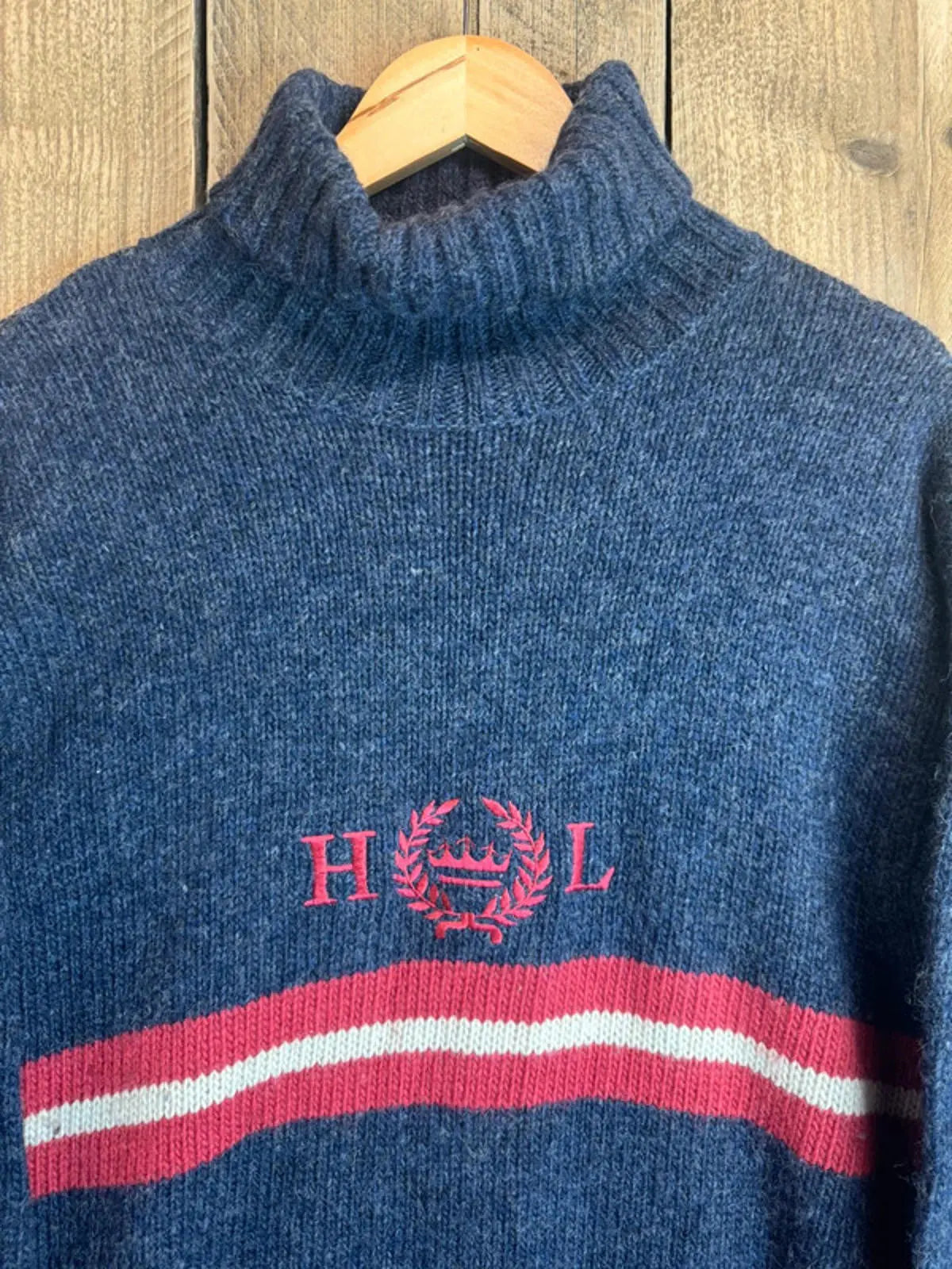 Original 1990s Henri Lloyd 100% wool oversized roll neck jumper sweater medium Henri Lloyd