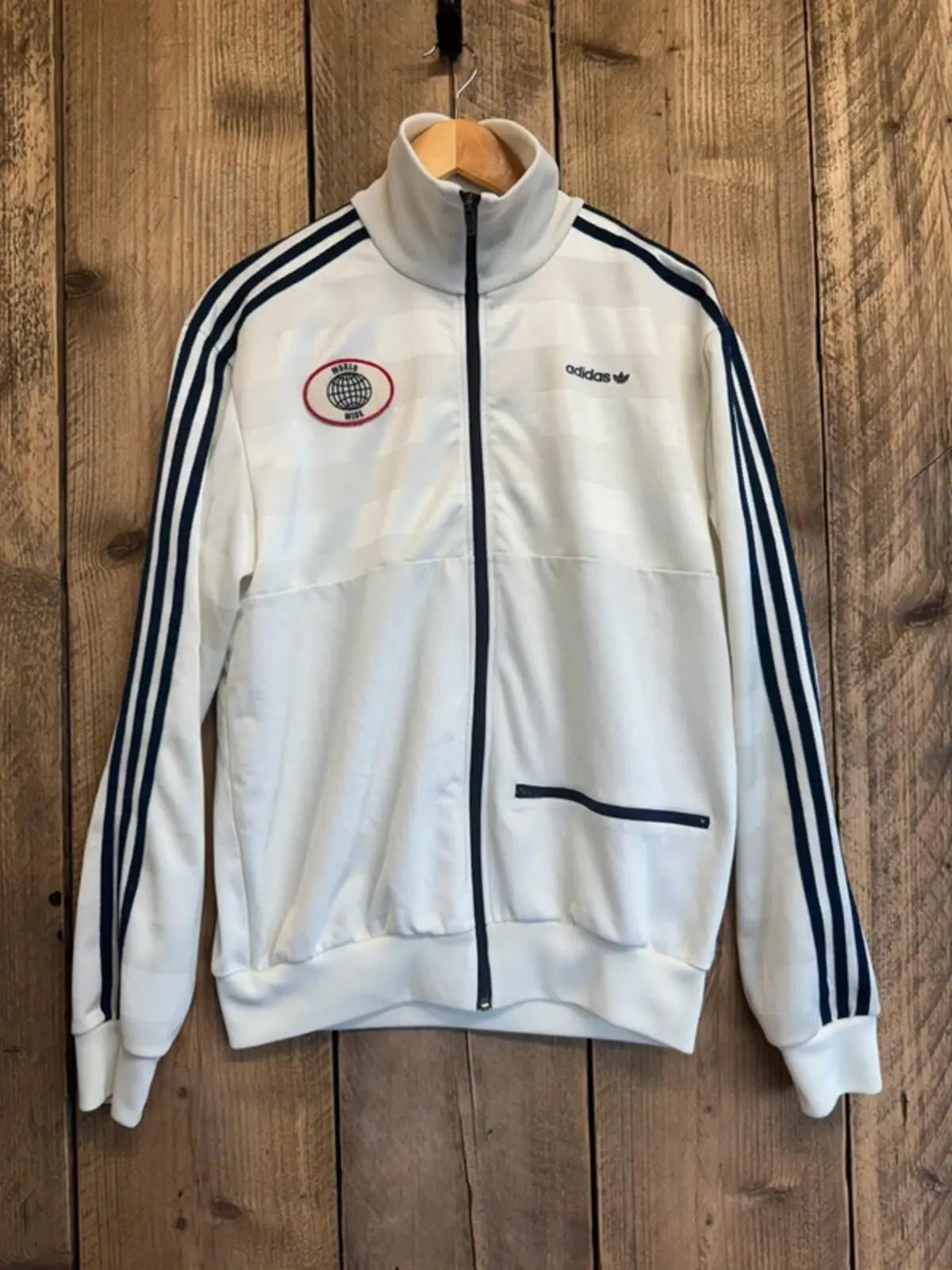Vintage Adidas Originals World Wide Tracksuit Top Large #365