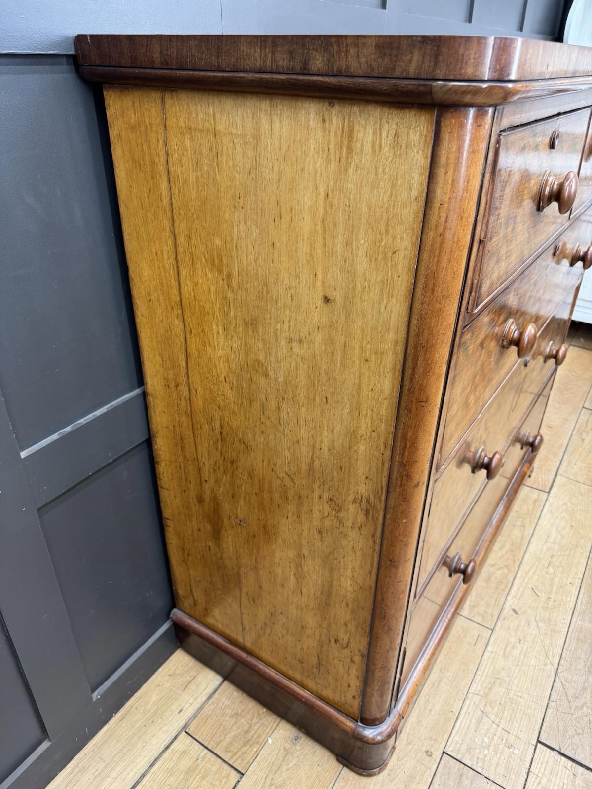 Large Antique Victorian Mahogany Chest of Drawers  Bedroom Dresser Storage