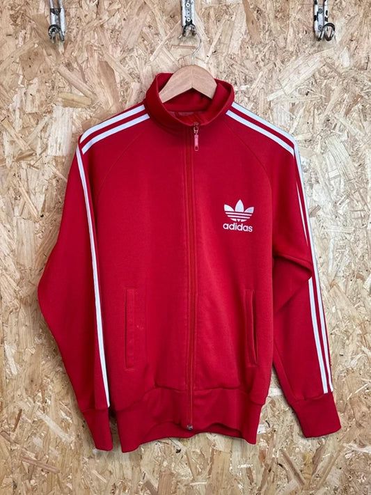 Vintage Adidas original tracksuit top retro, Meduim , Firebird Red White #197