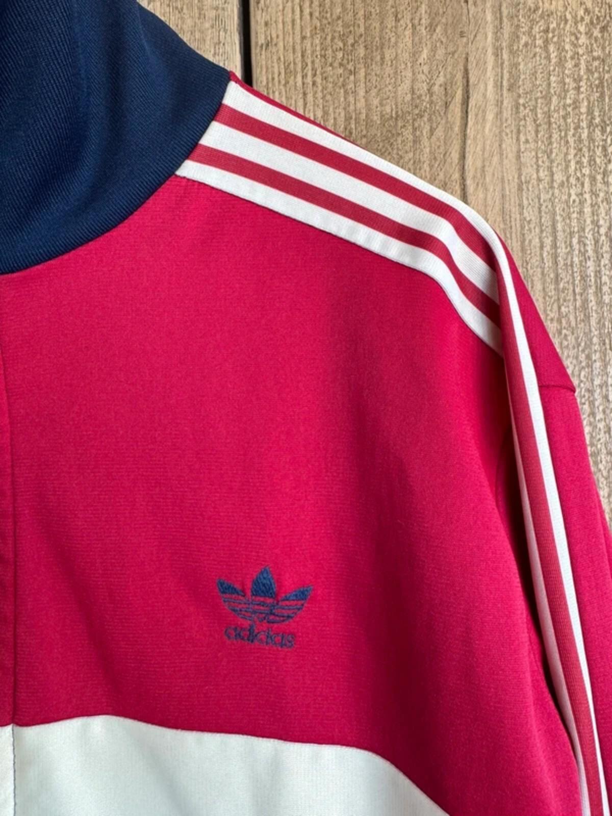 Vintage adidas Ventex Tracksuit Top Jacket Made In France Trefoil 80s Large #350