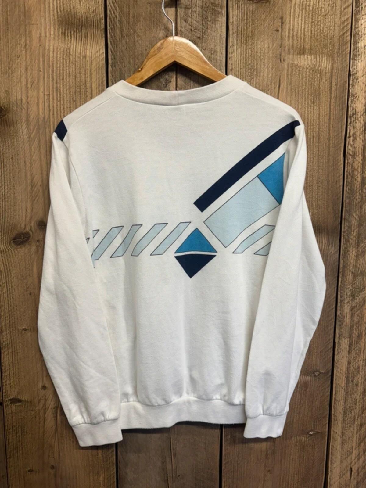 Vintage 1980s Adidas Ivan Lendl v neck Jumper Top Medium #326