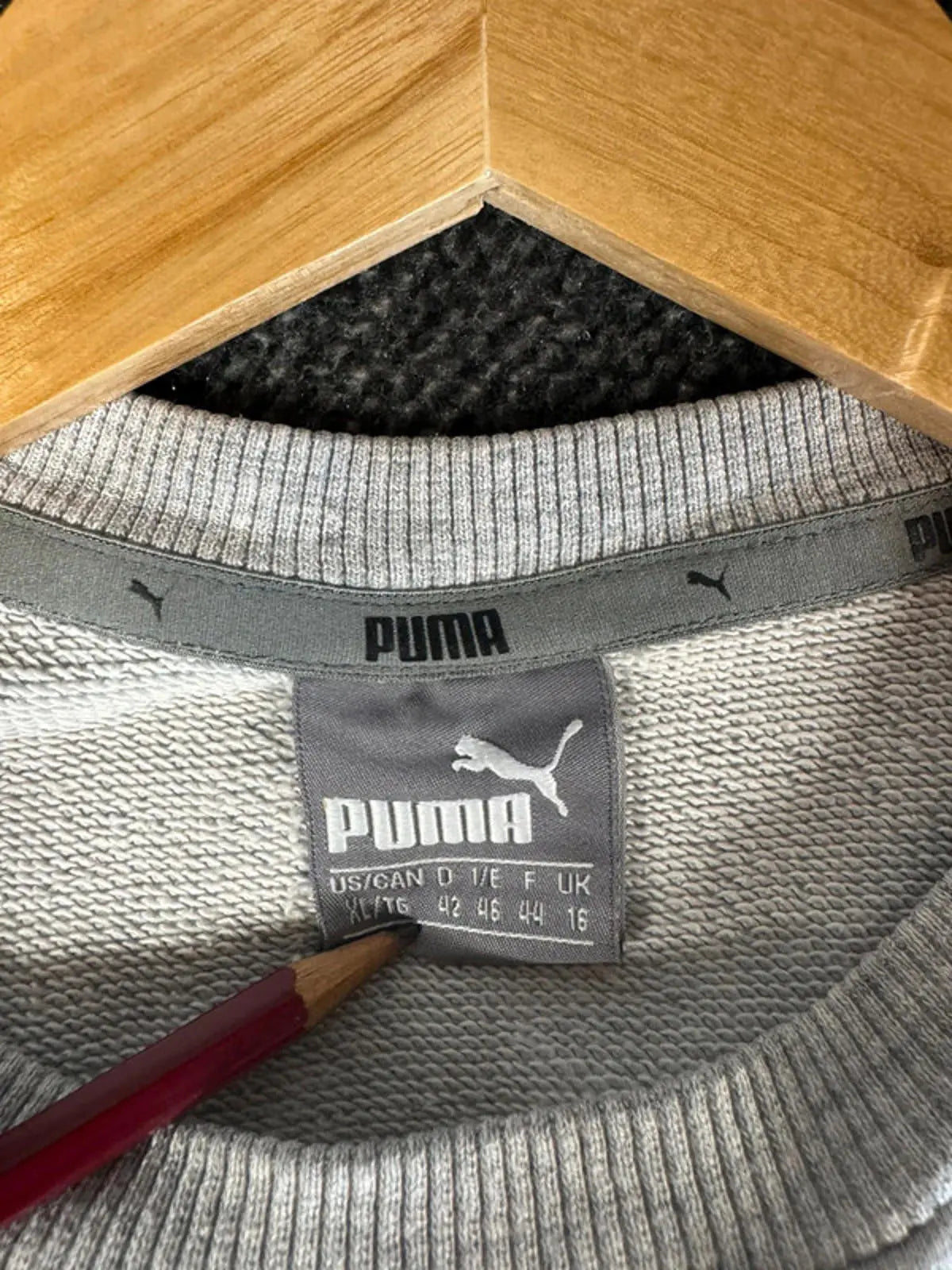 Women’s Vintage Puma Grey Spell Out Jumper Sweater Sweatshirt Size 16 PUMA