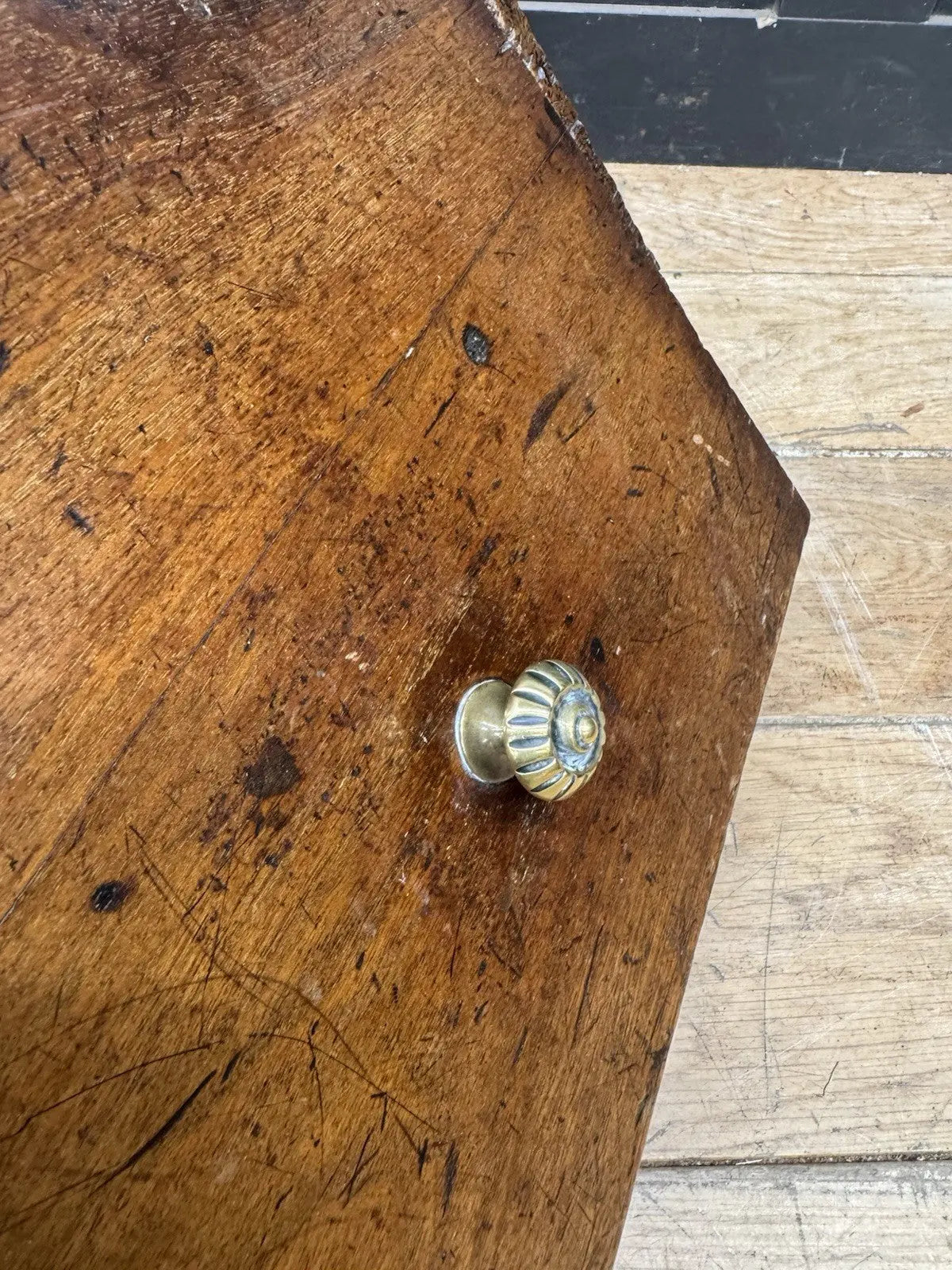 Victorian walnut coal purdonium scuttle box with brass fittings and ornate handle.