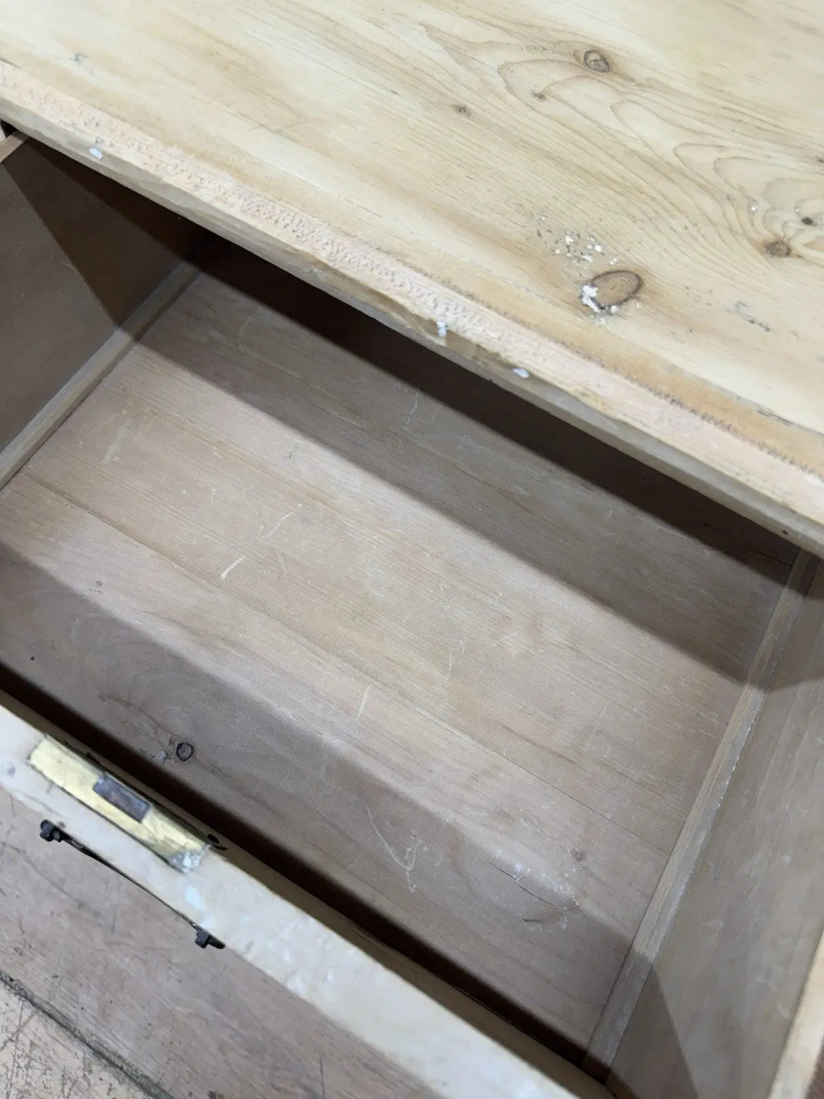 Antique dressers rustic pine chest with two short and two full-width drawers.