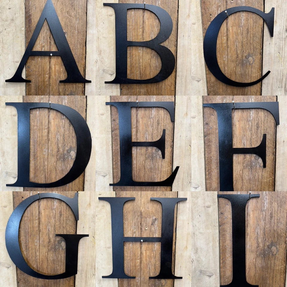 Vintage Style 5" or 12" Black Metal Alphabet Letters Home Garden Personalised Gift Present Decor Reusable Decorations