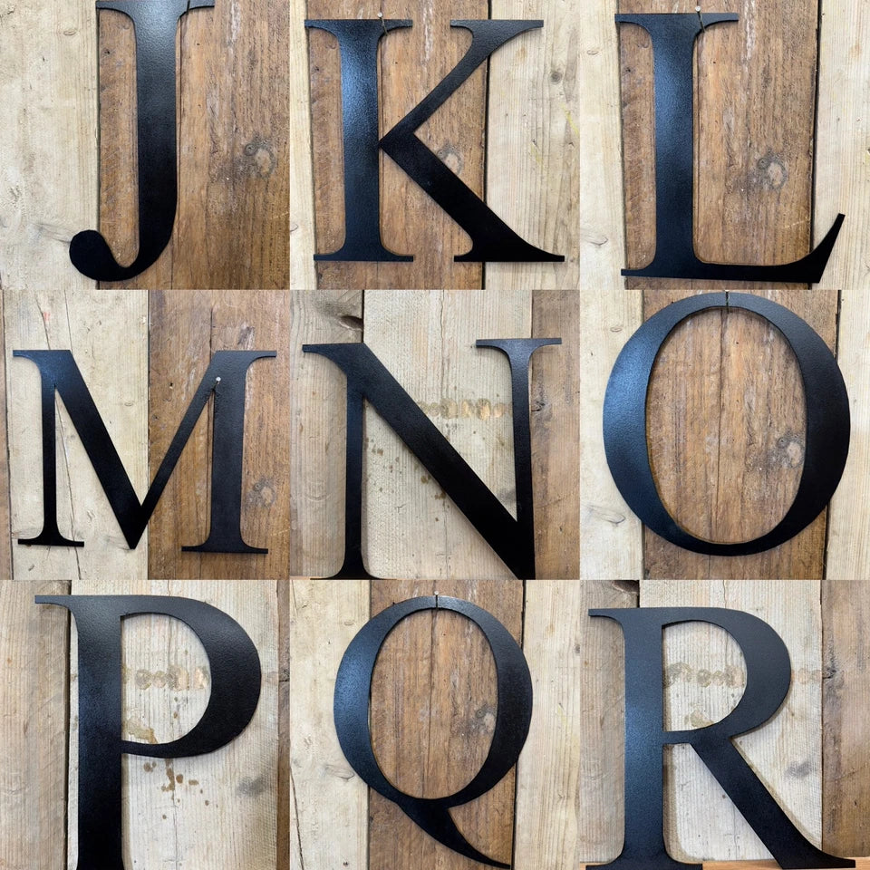 Vintage Style 5" or 12" Black Metal Alphabet Letters Home Garden Personalised Gift Present Decor Reusable Decorations