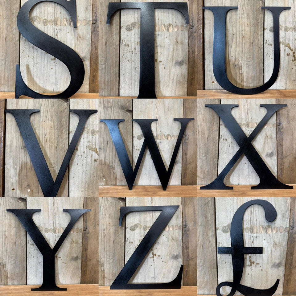 Vintage Style 5" or 12" Black Metal Alphabet Letters Home Garden Personalised Gift Present Decor Reusable Decorations